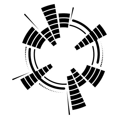 几何圆形氖均衡器。Eq圆形音频声波。圆形音乐均衡器规模。矢量插图。