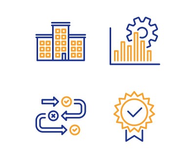 Seo graph, Company and Survey progress icons set. 