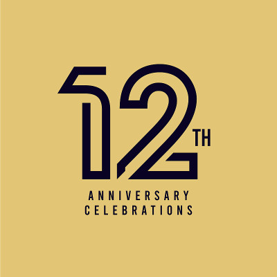 12周年庆典矢量模板设计插图