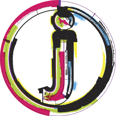 彩色Grunge字体j