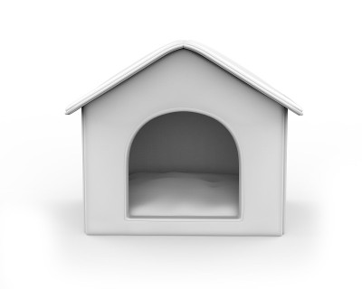 便携式犬舍泡沫动物小屋空白模板。