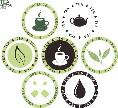 绿色和黑色的图标套茶