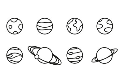 行星线性图标