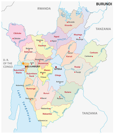 布隆迪新行政区划矢量地图