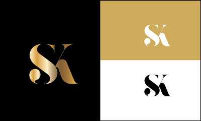 SK,KS抽象字母标志组合