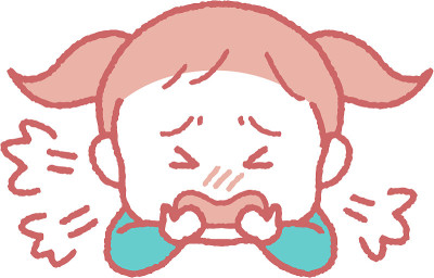 一个女孩咳嗽的插图