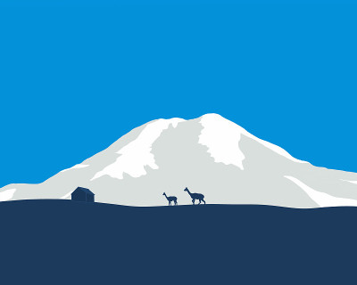 火山景观，美丽的高山和丘陵