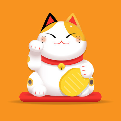 白色魔怪Neko举起右爪梯度
