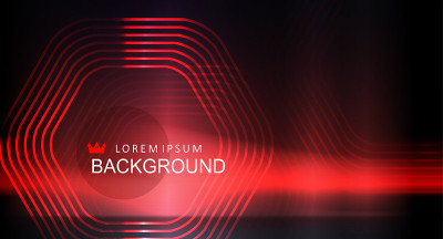 Dark red gradient background, thin light lines, ro
