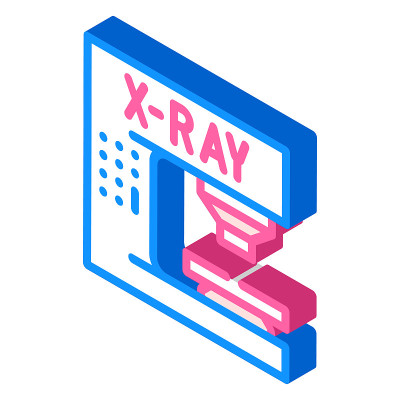 x射线电子设备等距图标矢量插图