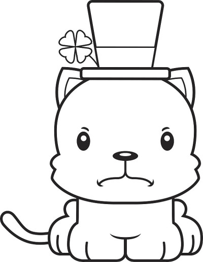愤怒的爱尔兰卡通小猫