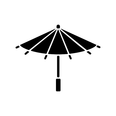 韩国伞黑色字形图标
