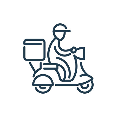 Fast Food Delivery Guy vector line icon. Express S