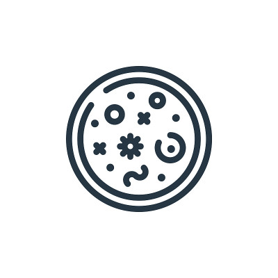 来自科学概念的培养皿图标向量。皮氏培养皿可编辑笔触的细线插图。Petri碟线性标志，用于web和移动