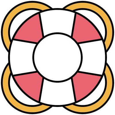 救生圈或救生带图标，暑假相关矢量