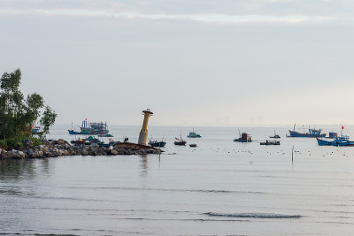 美丽的海景，美丽的小船