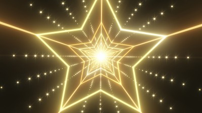 美丽的星星霓虹隧道和无尽的辉光闪烁明亮-抽象的背景纹理
