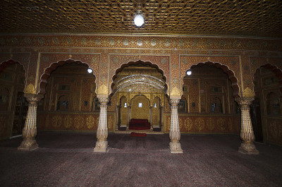 印度拉贾斯坦邦比卡内尔，Junagarh Fort，被称为Anup Maha的私人听众厅。