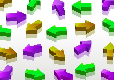 插图随机安排彩色3D箭头