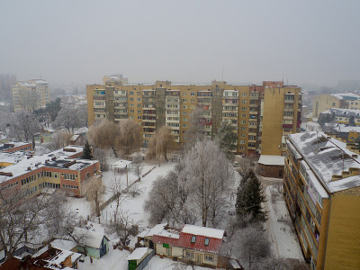 雪天的城市景观