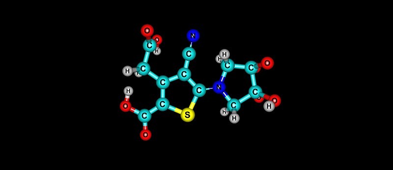 烟酸在黑色上的分子结构孤立