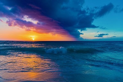 加勒比海日落