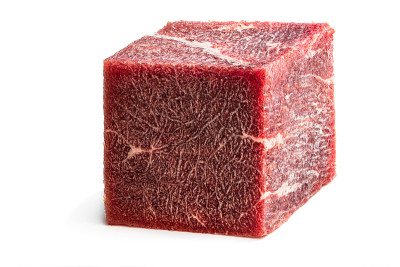 冻肉块是立方体概念的日常食用食品