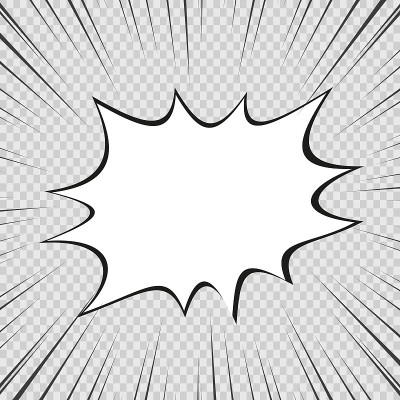 向量漫画爆炸。漫画卡通语音泡泡表达不同的情感。