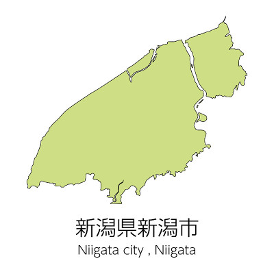 日本新泻县新泻市地图。翻译过来就是:“新泻县新泻市。”