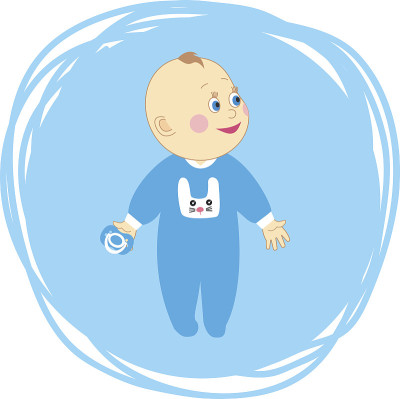矢量插图的一个可爱的男孩在滑块