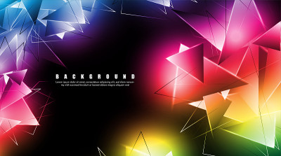 abstract background with glowing triangles that ov