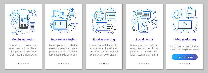 Internet marketing app screen