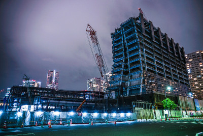 横滨港人未来的高层建筑工地