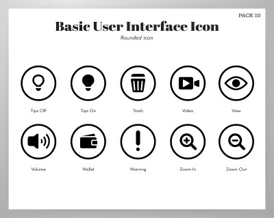 Basic UI icons rounded pack