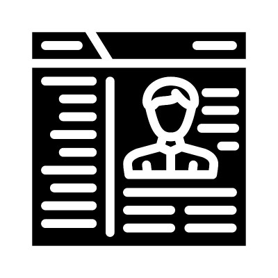 CMS与数据kyc字形图标矢量插图