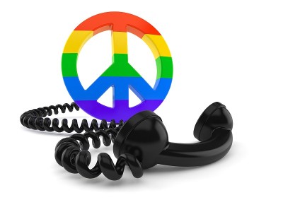 和平标志与电话听筒