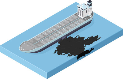 等距油轮溢油灾难图标。