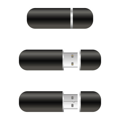 USB闪存驱动器。现实的模型。向量