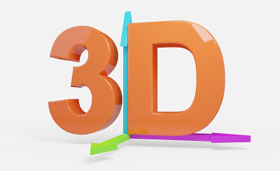 3D文字橙色与箭头插图孤立