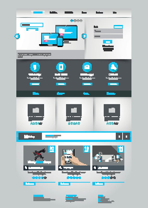 商业网站模板设计矢量
