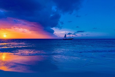 加勒比海日落