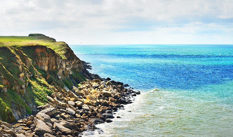 在法国的Cap Gris Nez海岸的景色