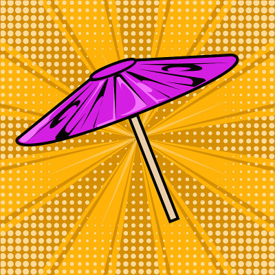 Isolated umbrella. Pop art style