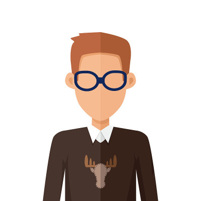 时尚的年轻人在眼镜阿凡达或Userpic