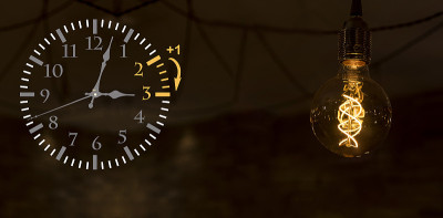 夏令时。DST。挂钟快到冬天了。把时间向前。