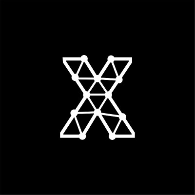 向量标志字母点线连接X