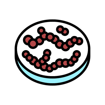 链球菌细菌颜色图标矢量插图