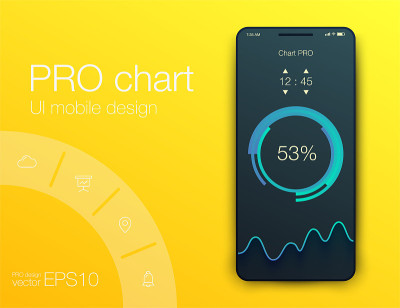 Fitness app. Ui ux design. UI design concept with 