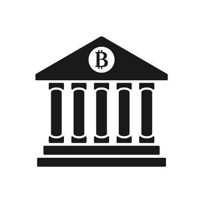 银行矢量图标，银行符号，比特币银行