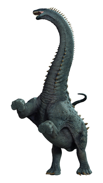 3D渲染恐龙alamosaurus在白色